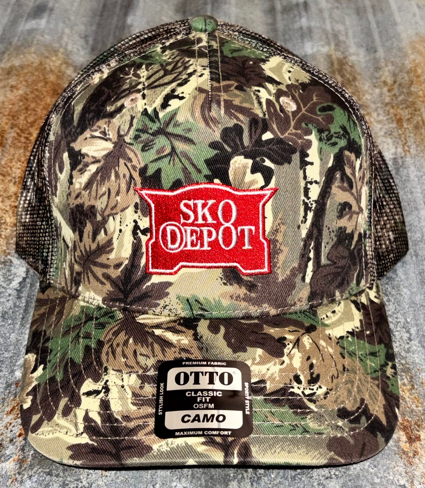 Sk8 Depot Logo Hat - Snap Back Trucker - Camo